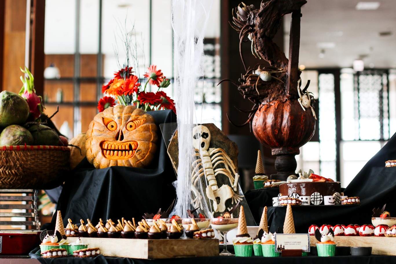 Hanoi hotel buffet featuring Halloween theme