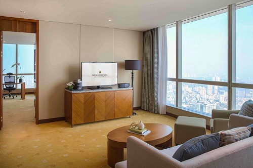 Hanoi hotel corner suite with separate living room